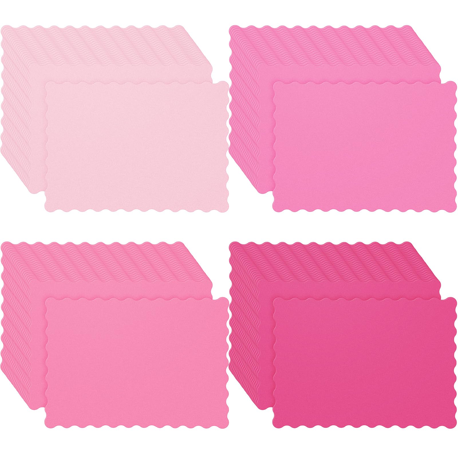 Paper Placemats - Disposable - Scalloped Edge (100, Pink - View #7