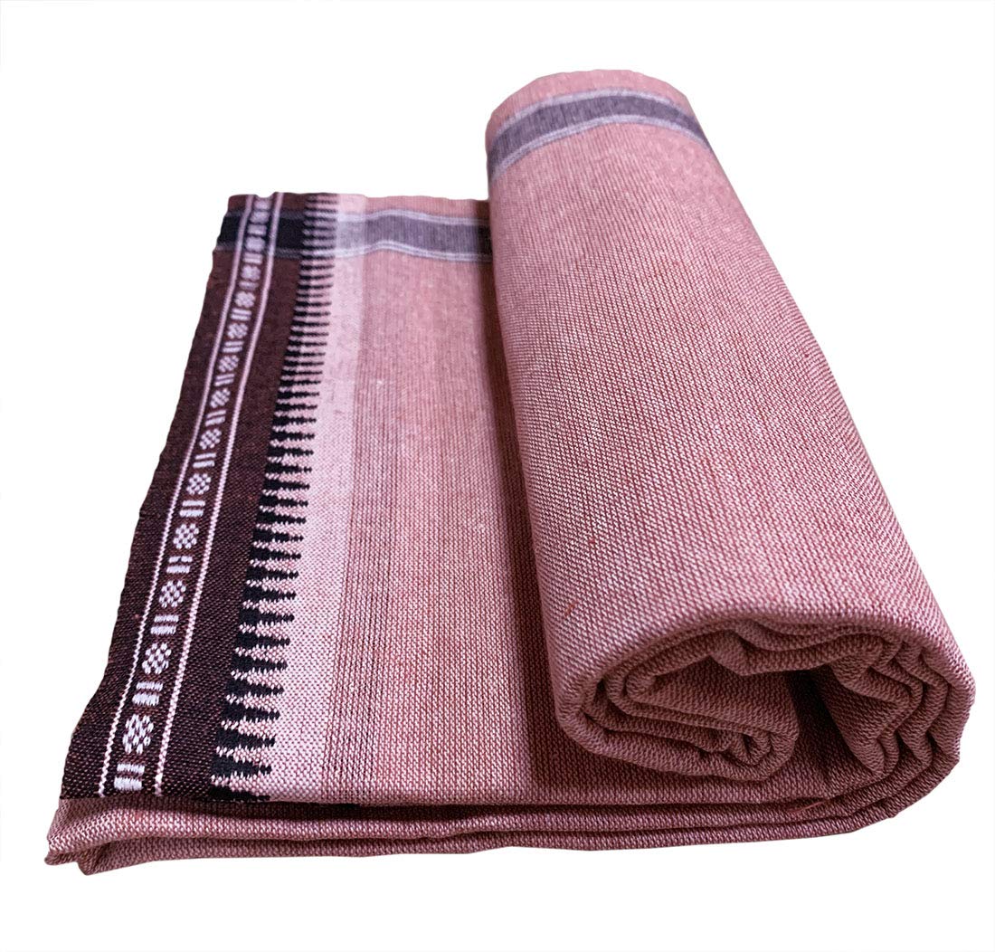 Prakasam Cotton Mens Colour Thalapathi Border Single Dhoti/Size1.28X2.00 Mtrs/Combo Pack Of 2 Dhoties