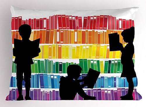 Miniatura 22 de Ambesonne Synthwave - Juego de 2 fundas de almohada, ilustración abstracta de los años 80 con palmeras y cuadros de puesta de sol, artículo de