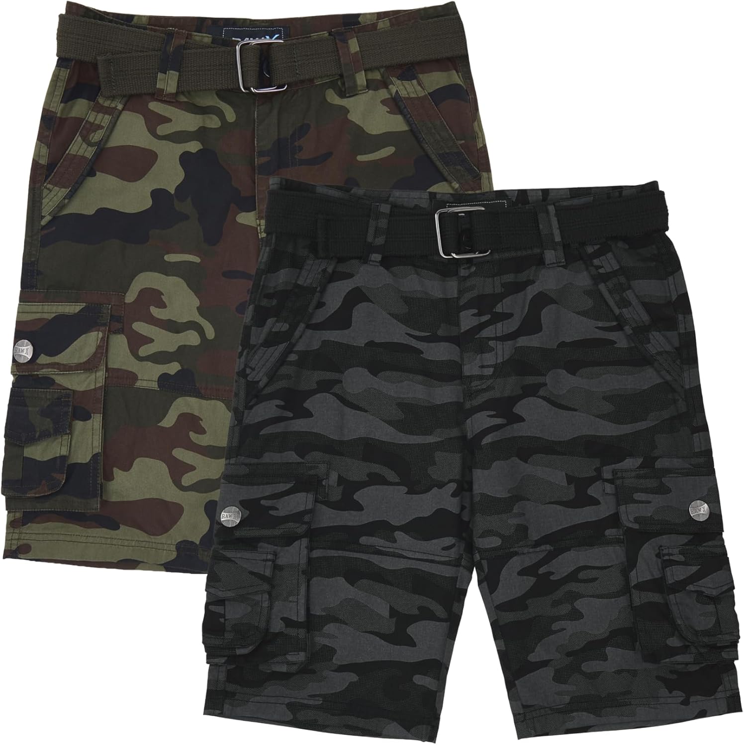 X RAY Boys Cargo Shorts (Sizes 4-18) | 100% Cotton Belted Twill Cargo Shorts for Kids, Teen & Youth