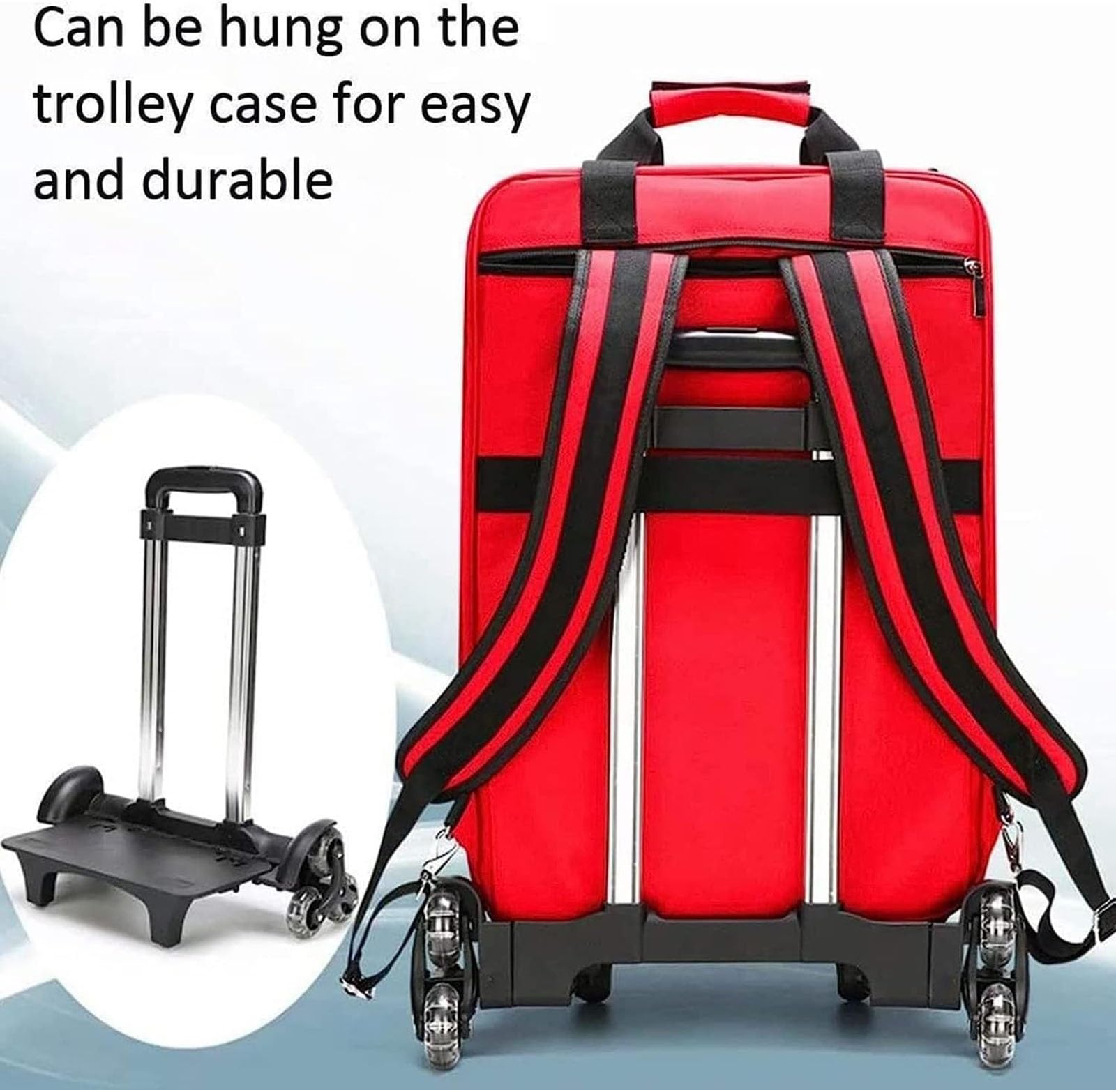 Borsa del primo soccorritore Zaino per traumi vuoto, borsa zaino medico di primo soccorso di grande capacità, con carrello staccabile, per escursioni all'aperto, zaino in spalla, campeggio, viaggio