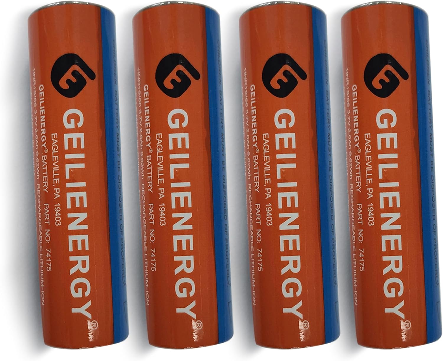 GEILIENERGY 3.7V 2600mAh 74175 Lithium Battery Compatible for 74778 74353 Battery Lithium Flashlight(4 Pack)