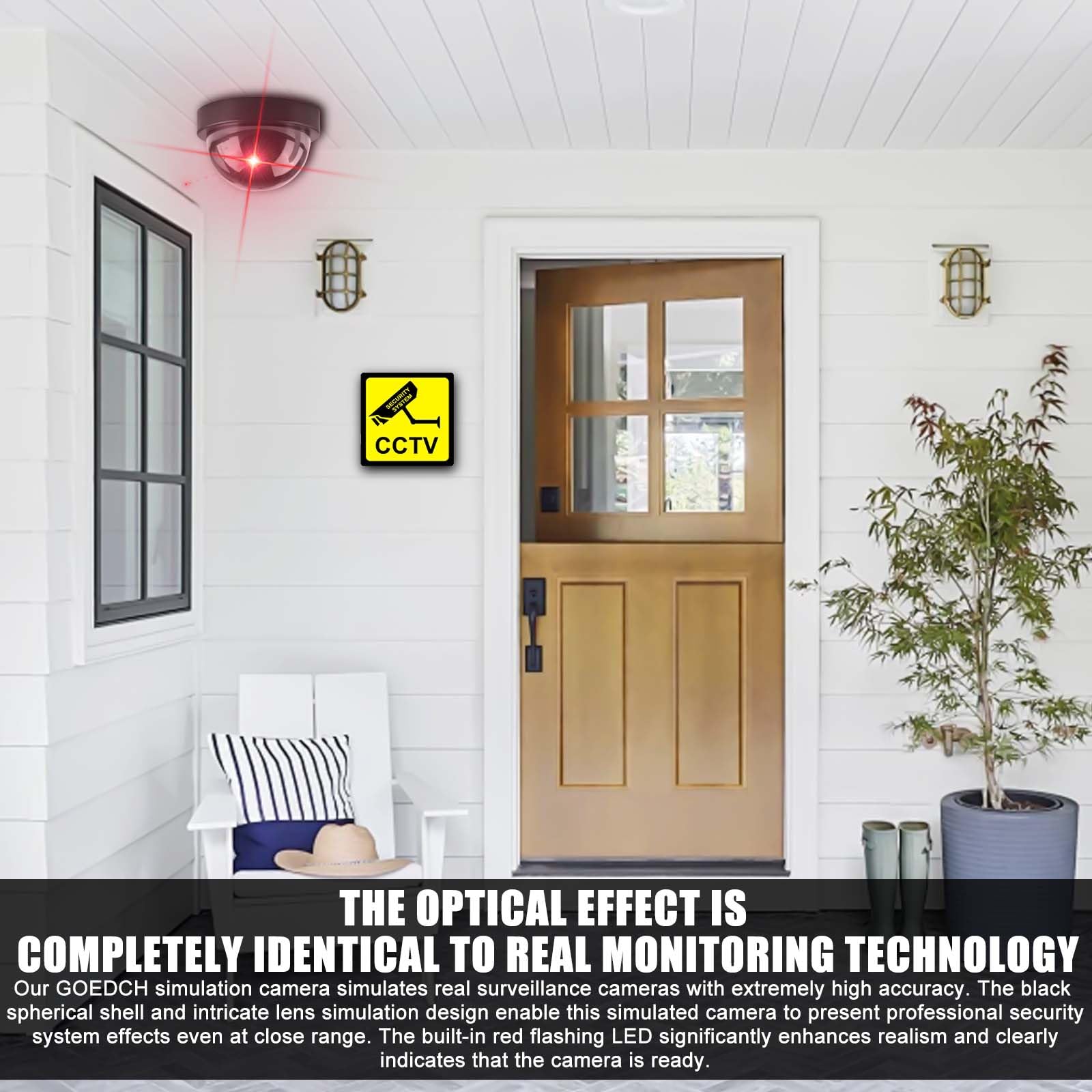 Lot de 4 Caméra Attrape : Caméra de Surveillance factice Fausse Caméra de Surveillance avec Lumière LED Clignotante - Outil de Dissuasion Visuel pour Maison, Boutique et Sécurité du Site