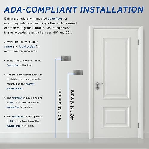 Miniatura 5 de GDS - Letrero de sala de equipamiento compatible con ADA, iconos elevados y braille de grado 2, incluye tiras adhesivas para una fácil instalación,
