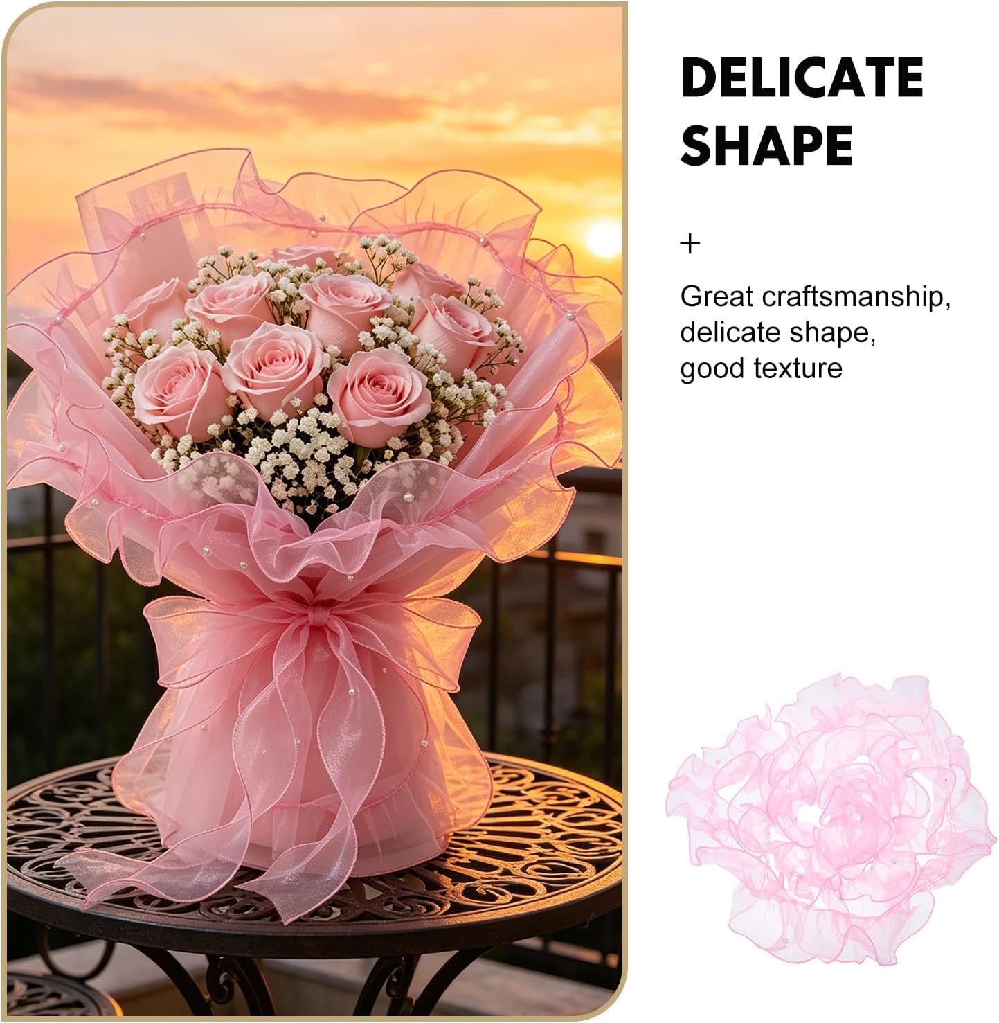 Kichvoe 3pcs Pleated Lace Ribbon Trim 4.33 Inch Wide Organza Material with Elegant Ruffle Texture, Refined Embellishment and Wide Coverage for Decorative Ribbon Applications and Present