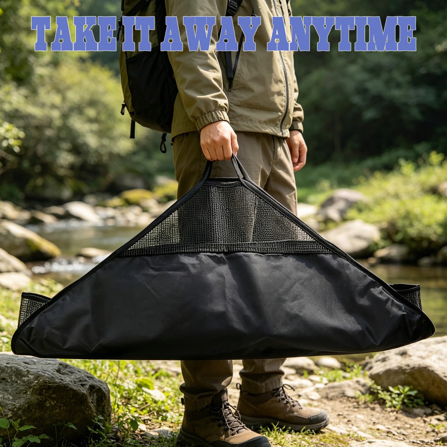Abhakmatte Angeln 120 * 60 cm, Abhakmatte mit Maßband PVC Faltbare, Wasserdicht Fischmatte Karpfensack Angelmatte mit Griffen für Heavy Duty Raubfisch Barsche Karpfen Welse Transport Wiegen