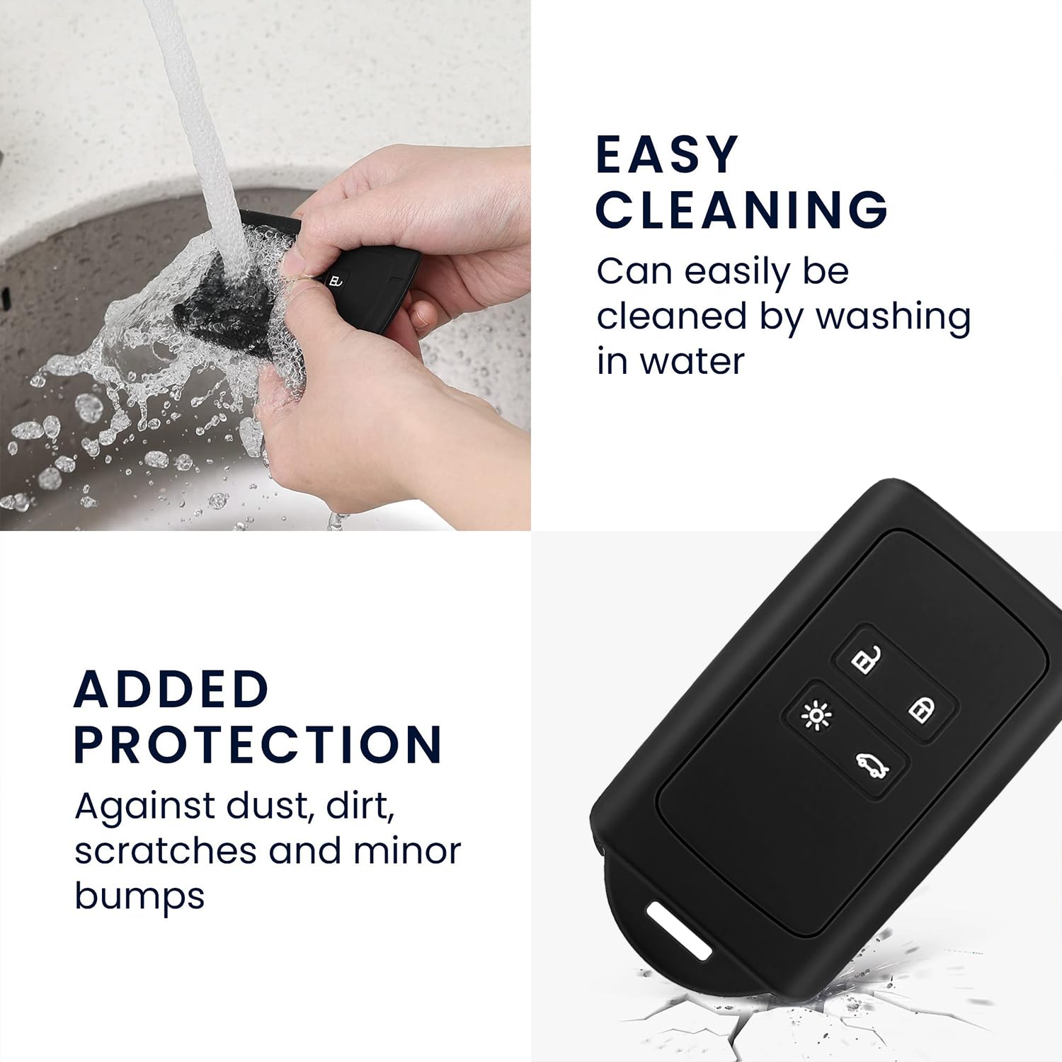 MEDZUK Coque Clé Compatible Avec Renault Zoe 2019-2024 2025 Coque De Protection Pour Clé De Voiture TPU, Accessoire Étui Pour Clés Avec Porte-clés