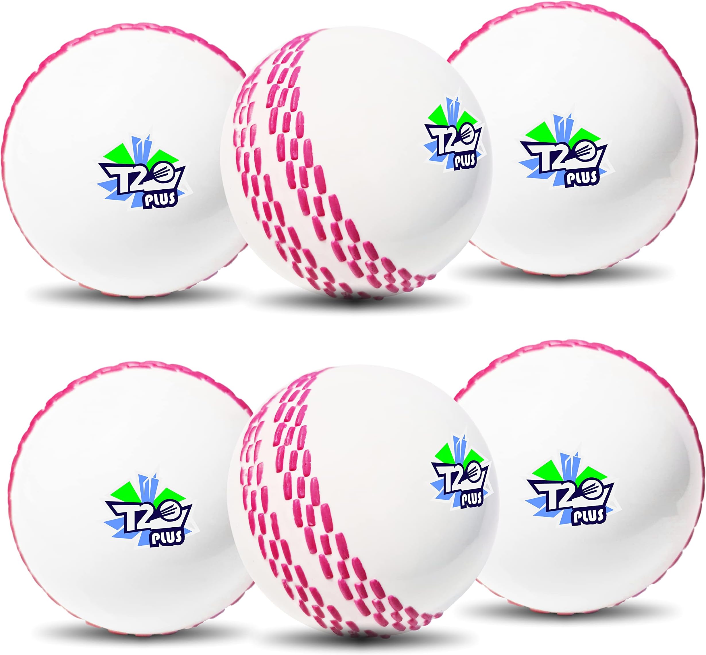 jaspo Synthetic T-20 Plus Practice Cricket Ball Wind Balls 125-130 GMS for - Indooroutdoor Streetbeach Cricket Pack of 6 White