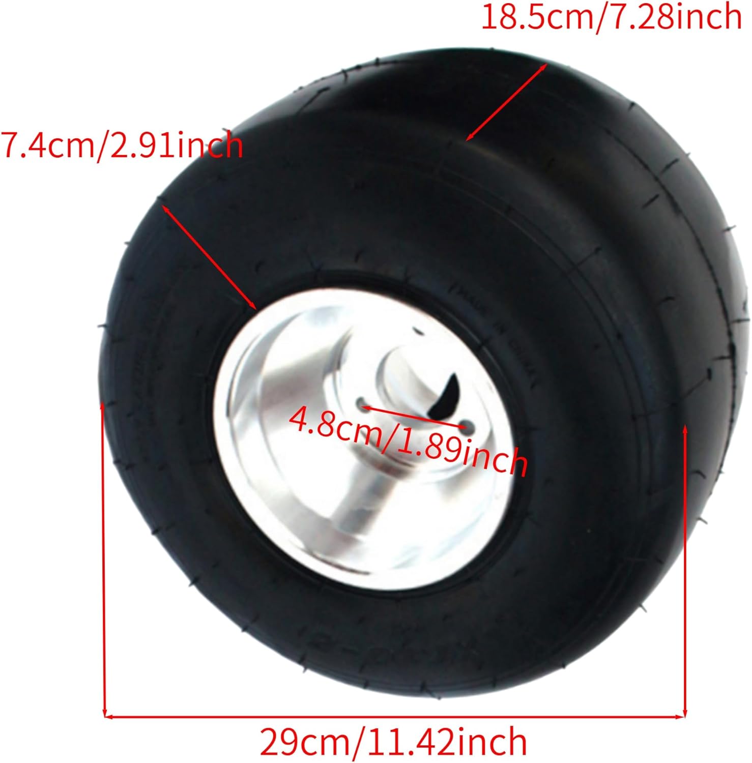 11x7.10-5 Go Kart Rear Wheel Set, High-Performance Slick Tires, Aluminum Rims for Drift Trike, Racing Carts