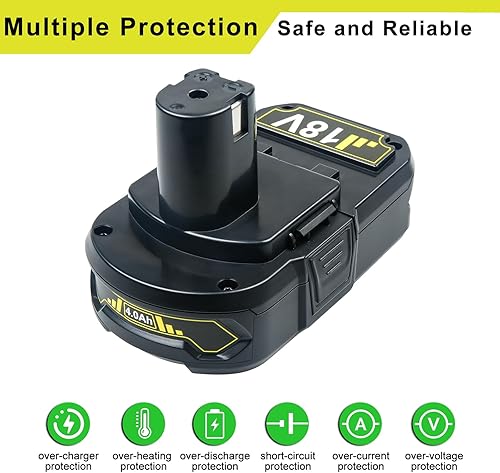 Miniatura 5 de Batería de repuesto de 4.0Ah para batería Ryobi 18V ONE+ P102 P103 P104 P105 P107 18V batería de litio 2 paquetes