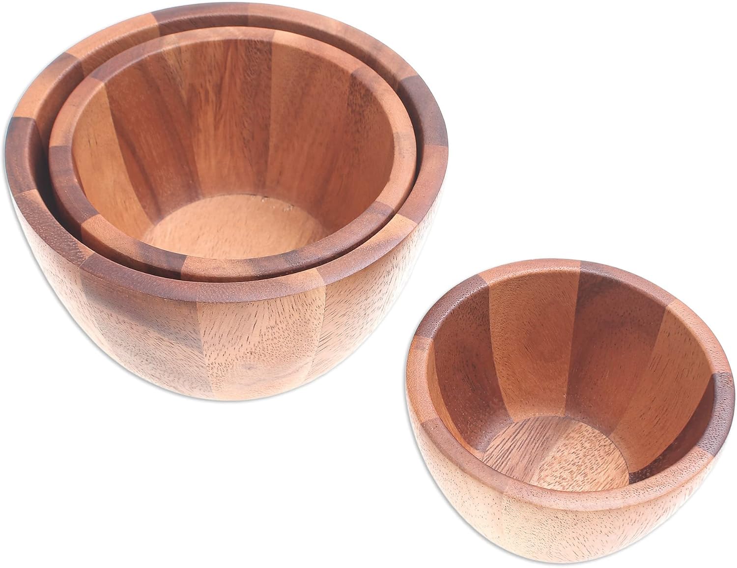 NOVICA Handcarved Wood Serving Bowls Raintree Set of 3 Brown Thailand Tableware Serveware 'Gather Round'