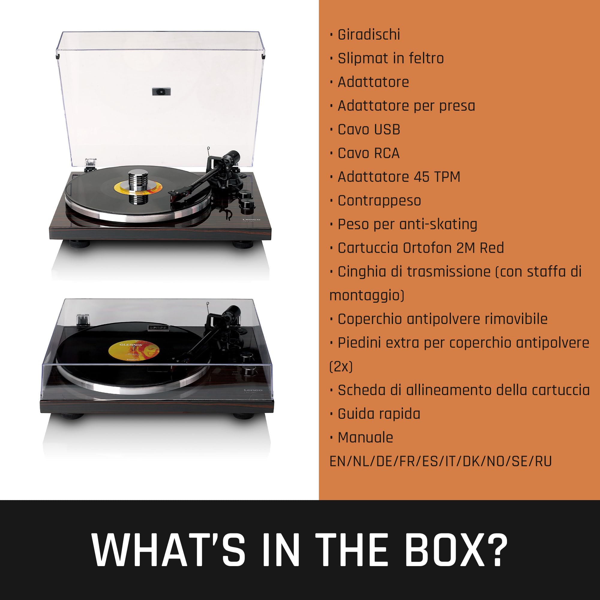Lenco LBT-345WA - Giradischi con Bluetooth® e testina 2M Red, incluso stabilizzatore cromato - Noce