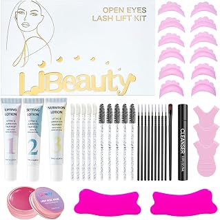 Libeauty Zestaw do liftingu rzęs, zestaw do liftingu rzęs i zestaw do liftingu rzęs z open-eye, lifting brwi do salonu i domu, bez zamykania oczu