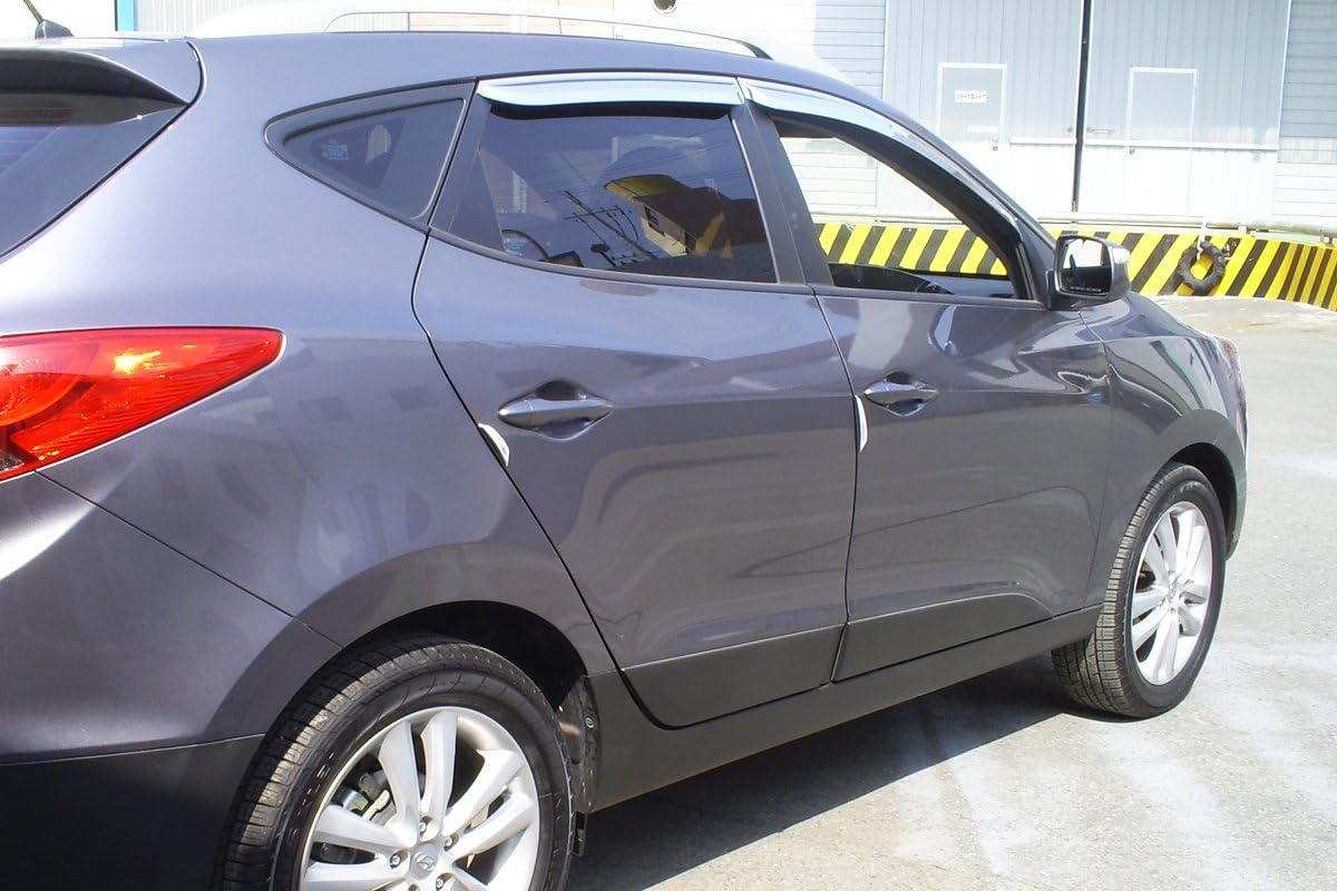 AUTOCLOVER Chrome Side Window Weather Visor Sun Rain Wind Guard 4p for 2010~2015 Hyundai Tucson