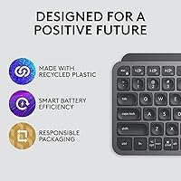 Vista 6 de Logitech MX Keys Mini - Teclado minimalista, iluminado, inalámbrico, compacto, con Bluetooth, retroiluminación, USB-C, compatible con Apple macOS