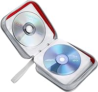 Vista 23 de Funda para CD, capacidad para 40 unidades, para CD/DVD, cartera, de plástico duro, DVD, para coche, hogar, oficina, viajes (negro)