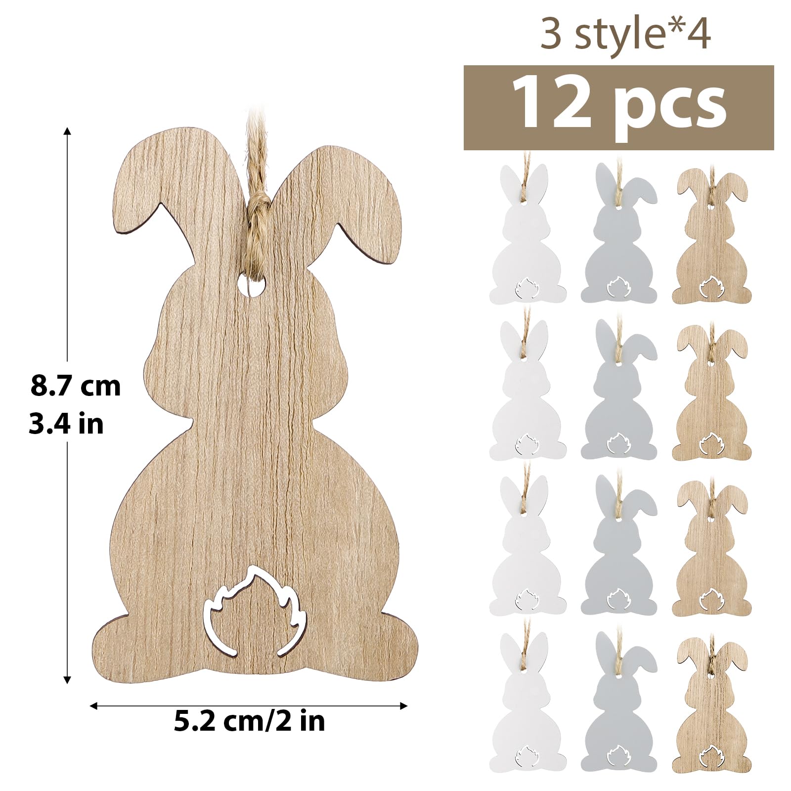 24 Decorazioni Pasquali In Legno Da Appendere – Coniglietti, Uova E Motivi Primaverili Per Alberi E Casa