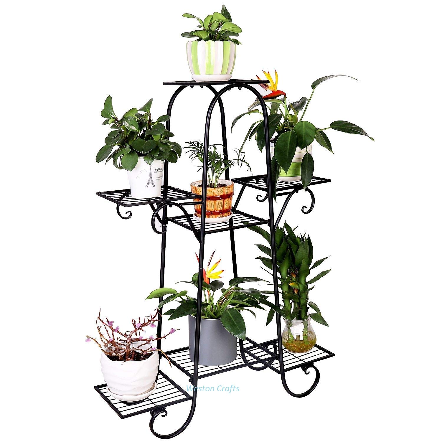 Weston Crafts 7 Tier Plant Stands Indoor Metal Plant Shelf Stand