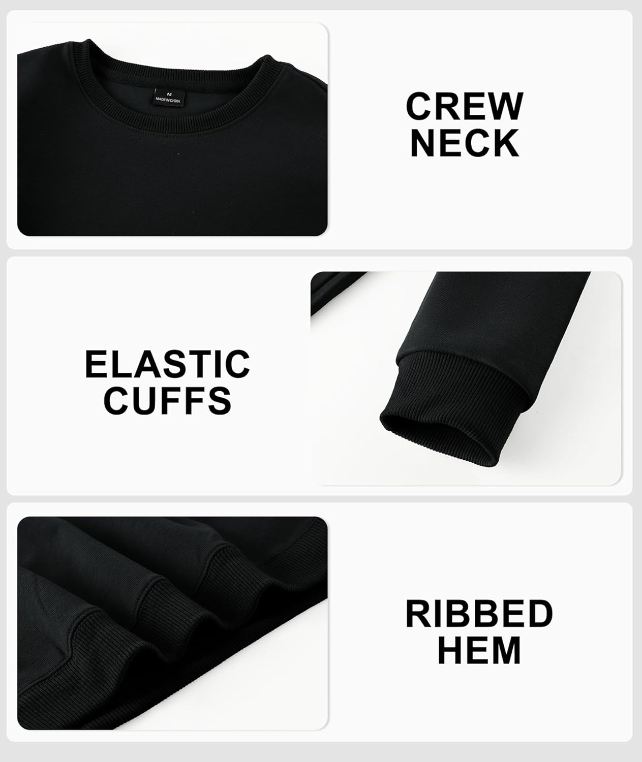 Little Beauty 3 Pack Boys Long Sleeve Shirts Cotton Crewneck Sweatshirts Soft Pullover Tops for Kids - Image 5