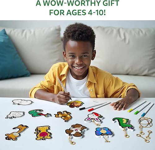 Miniatura 8 de Skillmatics Kit de arte 3D  Animales Aqua Puffs, pintura sin desorden por números, manualidades para niños, color de bricolaje e inflado, viajes y