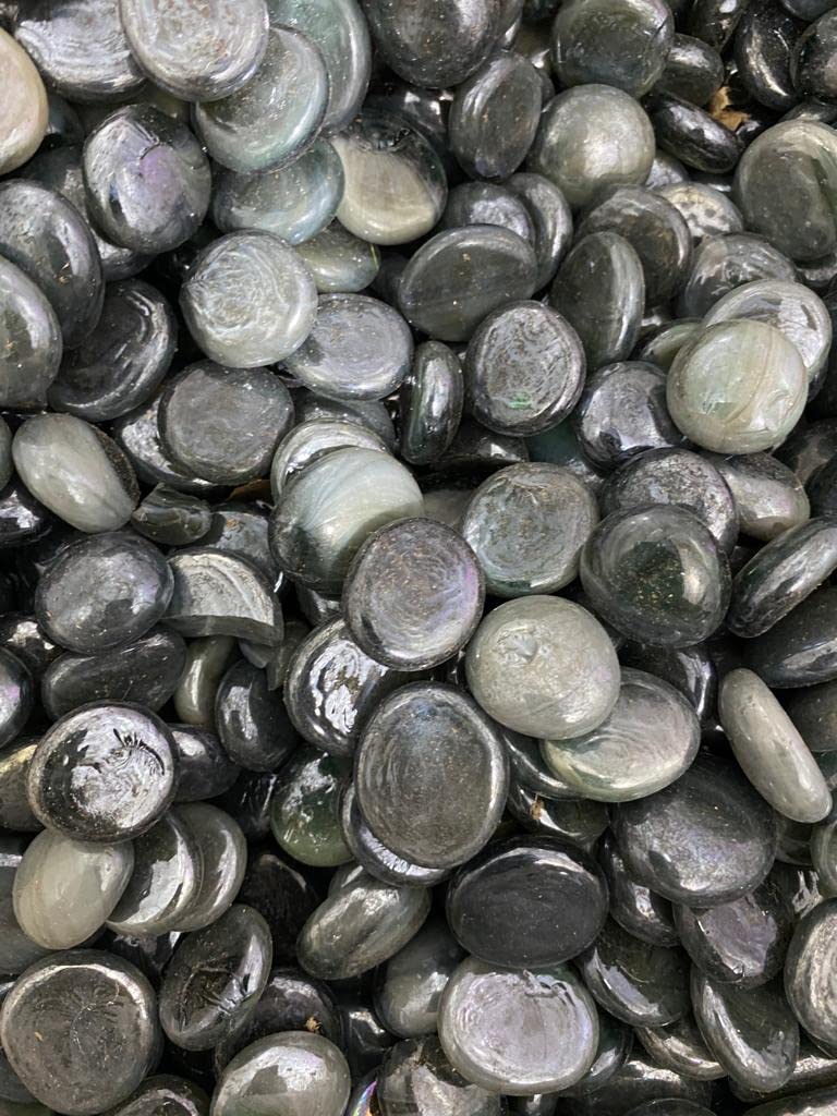 Glass Stone/Pebbles for Aquarium | Shiny Stone,Pebbles for Vase Fillers Outdoor/Indoor|Garden Decoration | Glass Stone/Pebbles for Garden Pots & Multi Purpose,Fish Tank-Grey Color (1 KG) (B09MB7LY2H) Amazon Price History, Amazon Price Tracker