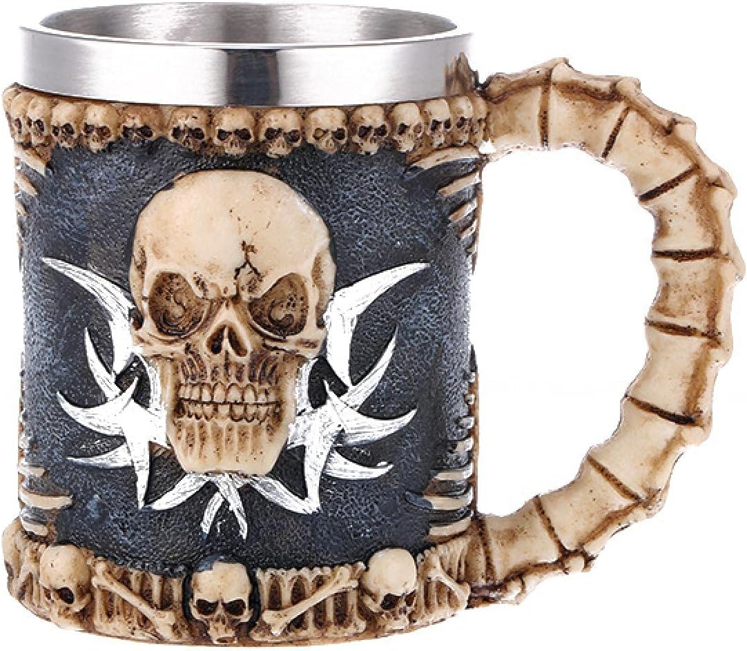 Halloween mug, skull wine cup, resin skull, personality gift, home ornaments, bar coffee mug RS-8082