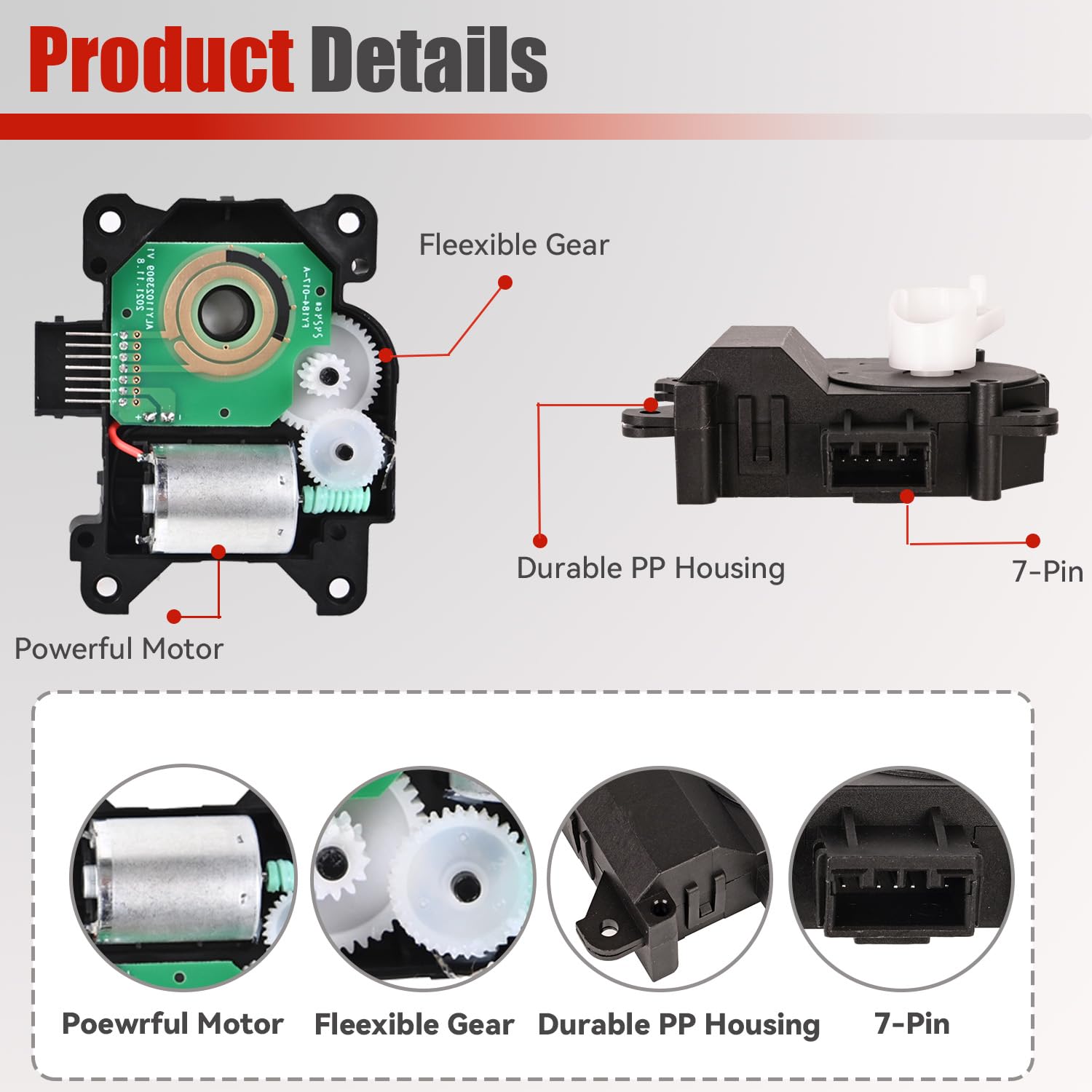 604-239 HVAC Heater Blend Door Actuator Driver Side Compatible