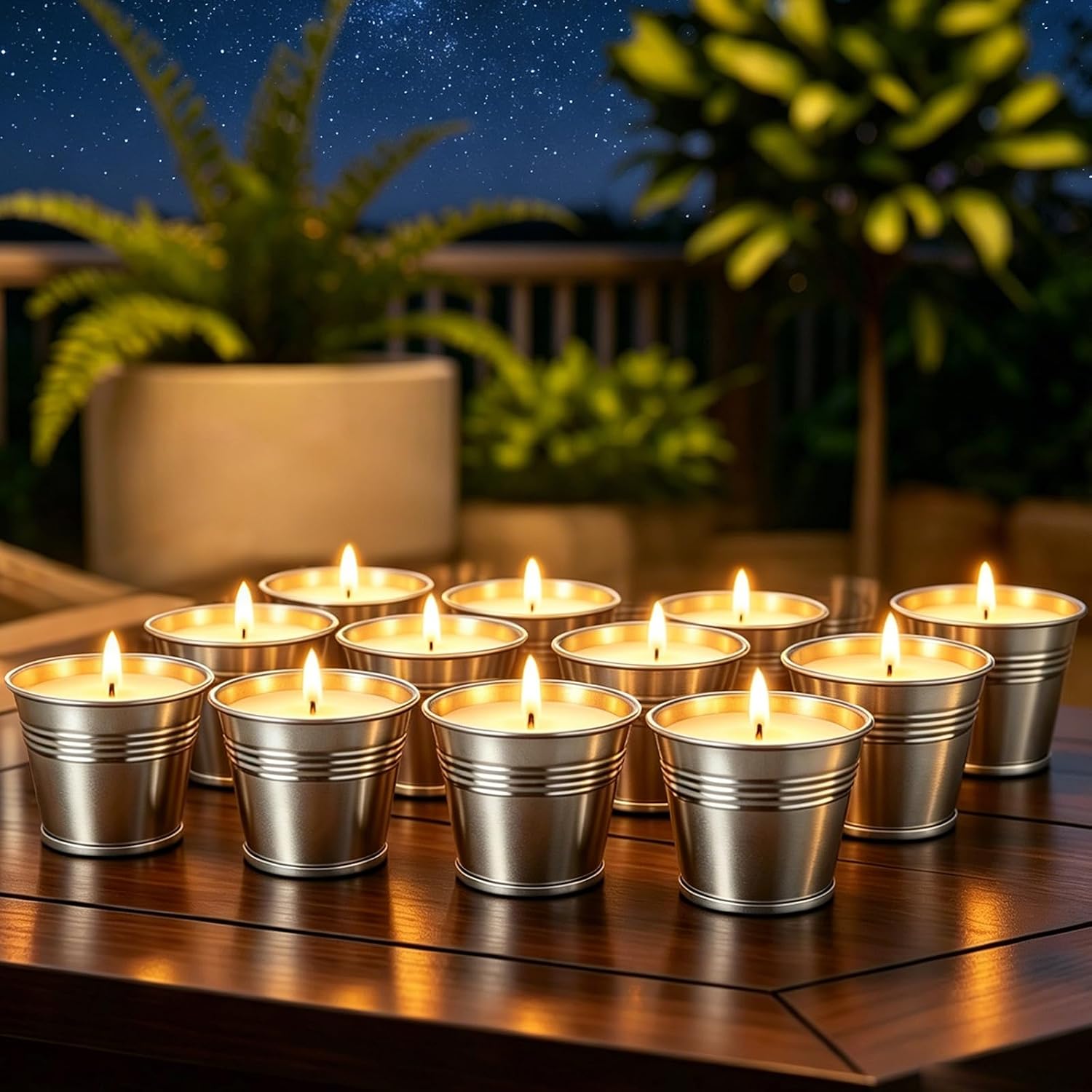 Citronella Candles Outdoor, 12 Pack 2oz Small Portable Tin Candles, Natural Soy Wax and Citronella Essential Oil, Long Lasting for Patio, Backyard, Garden, Camping, Home, Indoor, 120 Total Hours