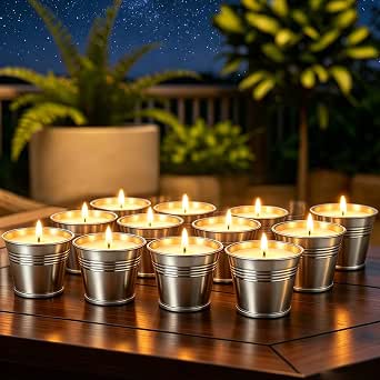 14 Best Citronella Candles to Keep Bugs at Bay Reviewed and Rated 12 Citronella Candles Outdoor, 12 Pack, 2oz Small Portable Tin Candles, Natural Soy Wax, Long Lasting for Patio, Garden, Camping