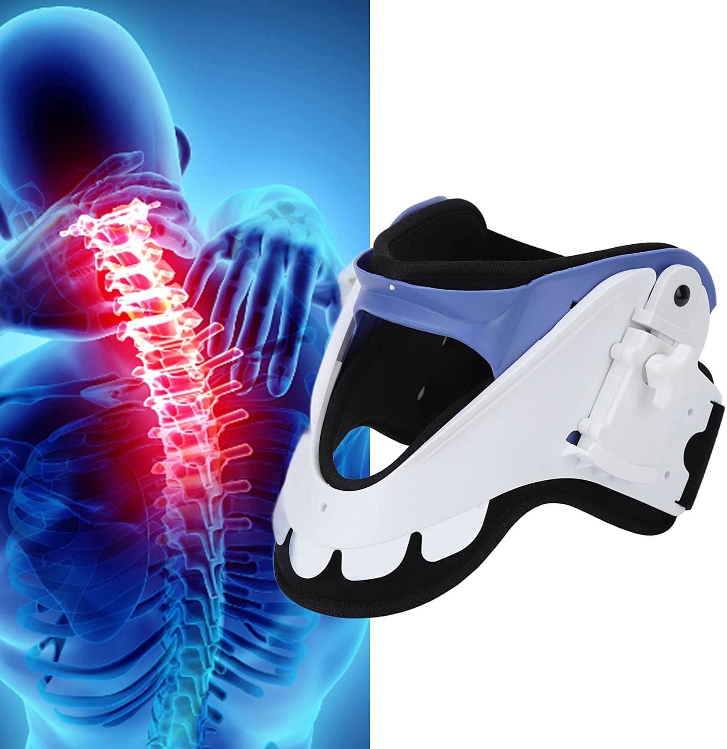 Collarín Cervical, Soporte de Cuello de elevación Ajustable rígido Que Alivia el Dolor y la presión en la Columna Vertebral, inmovilizador de vértebras, Dispositivo para aliviar el Dolor de