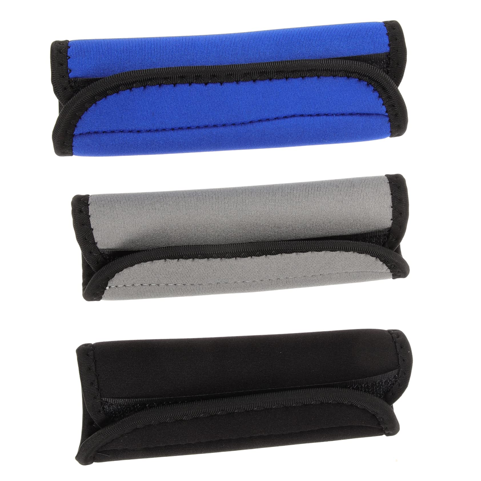 PACKOVE 12piezas Fundas para Asas De Equipaje Envolturas Antideslizantes para Maletas Cubiertas De para Bolsas De Mano Identificadores De Equipaje Colores Negro Azul y Gris