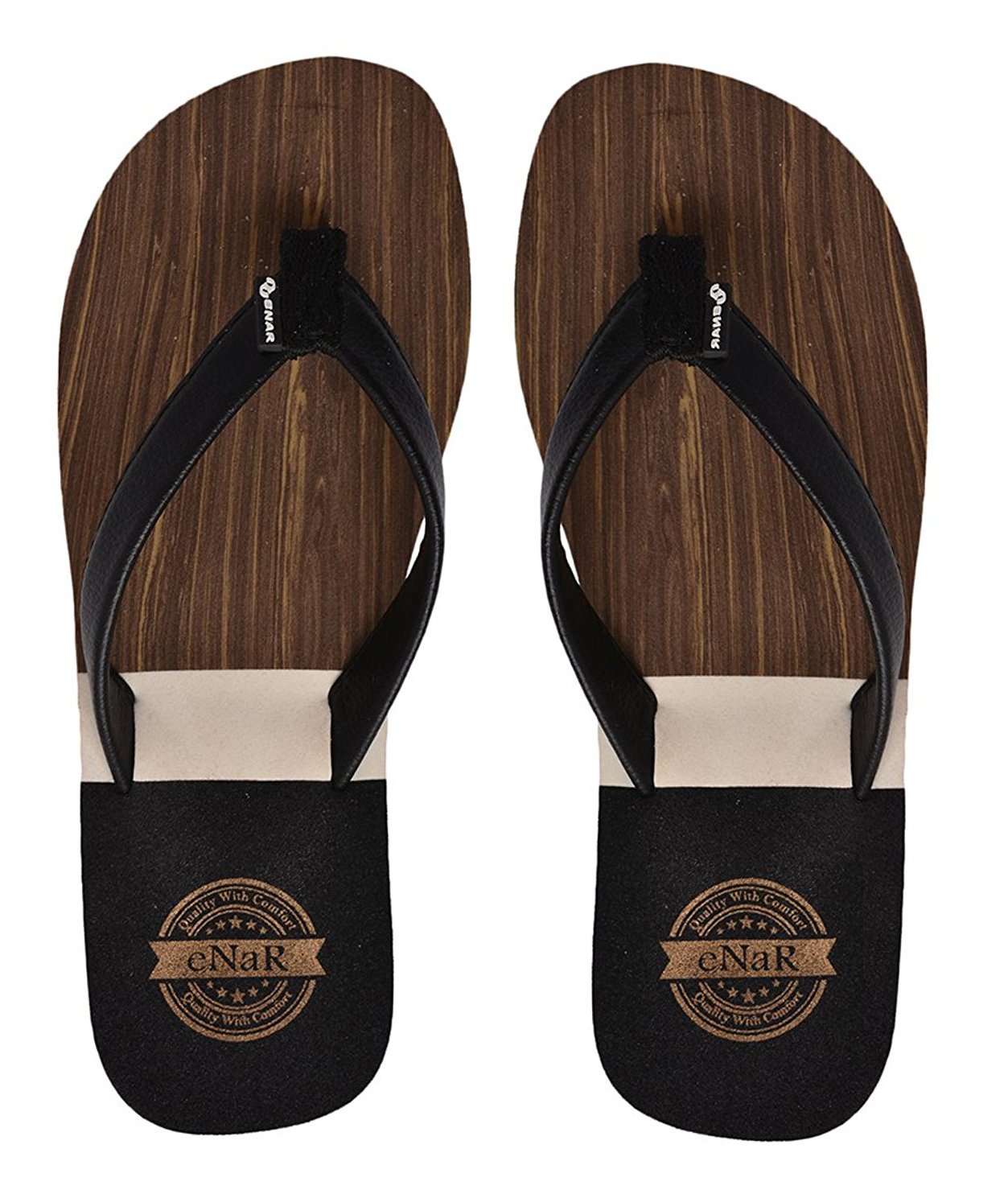 eNaR Womens Brown&Black Color Thong-Style Slippers/Flip Flops (Size-8) (B074VYYWG5) Amazon Price History, Amazon Price Tracker