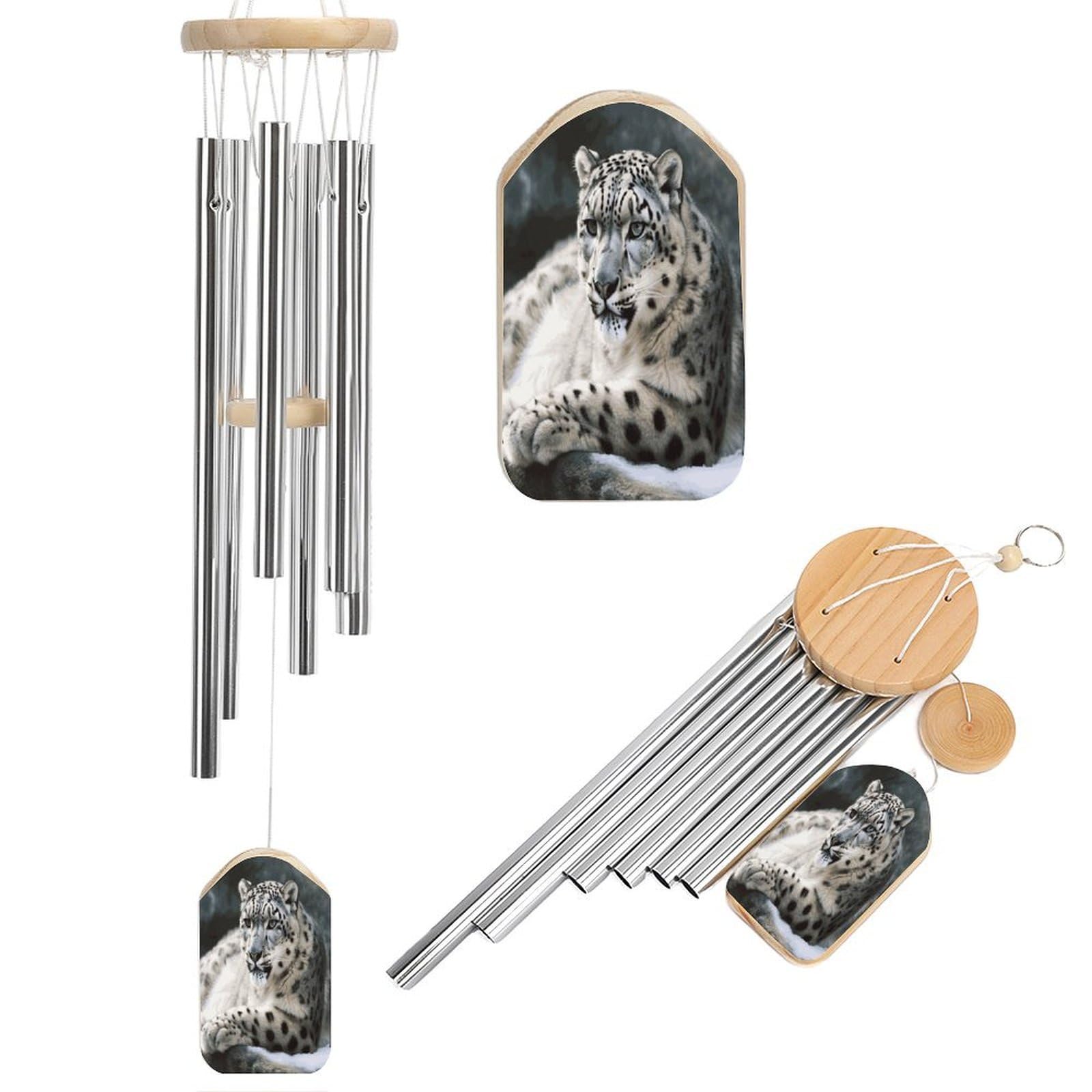 Adfgyerh Style Snow Leopard Wind Chimes For Outside, Memorial Windchimes Deep Tone Soothing Melodic Tones, Sympathy Wind Chimes For Patio Home Or Garden Decor