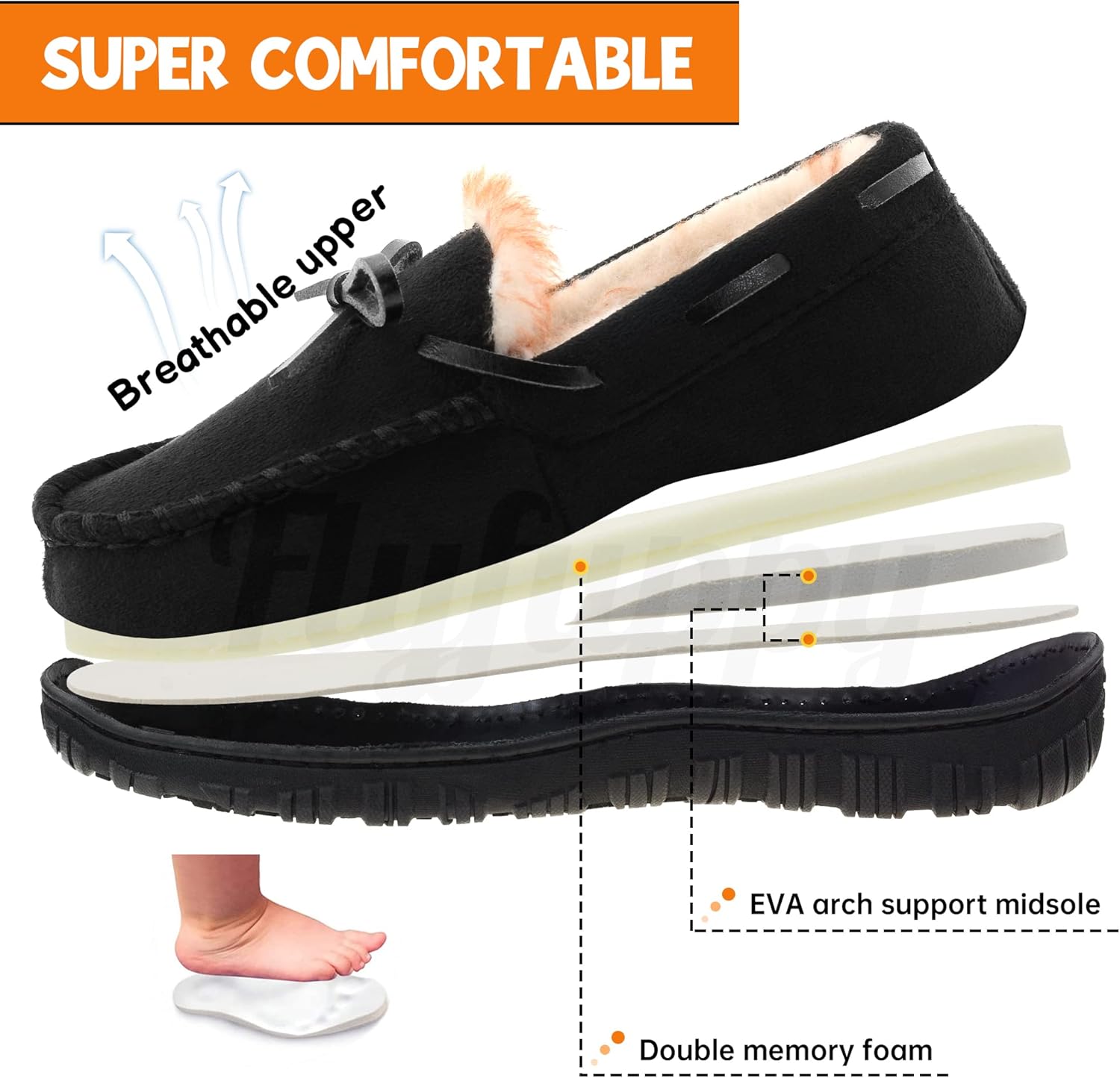 Boys Slippers House Moccasins Slippers for Boys with Memory Foam Nonslip Rubber Sole Indoor Outdoor Shoes for Boys - Image 3