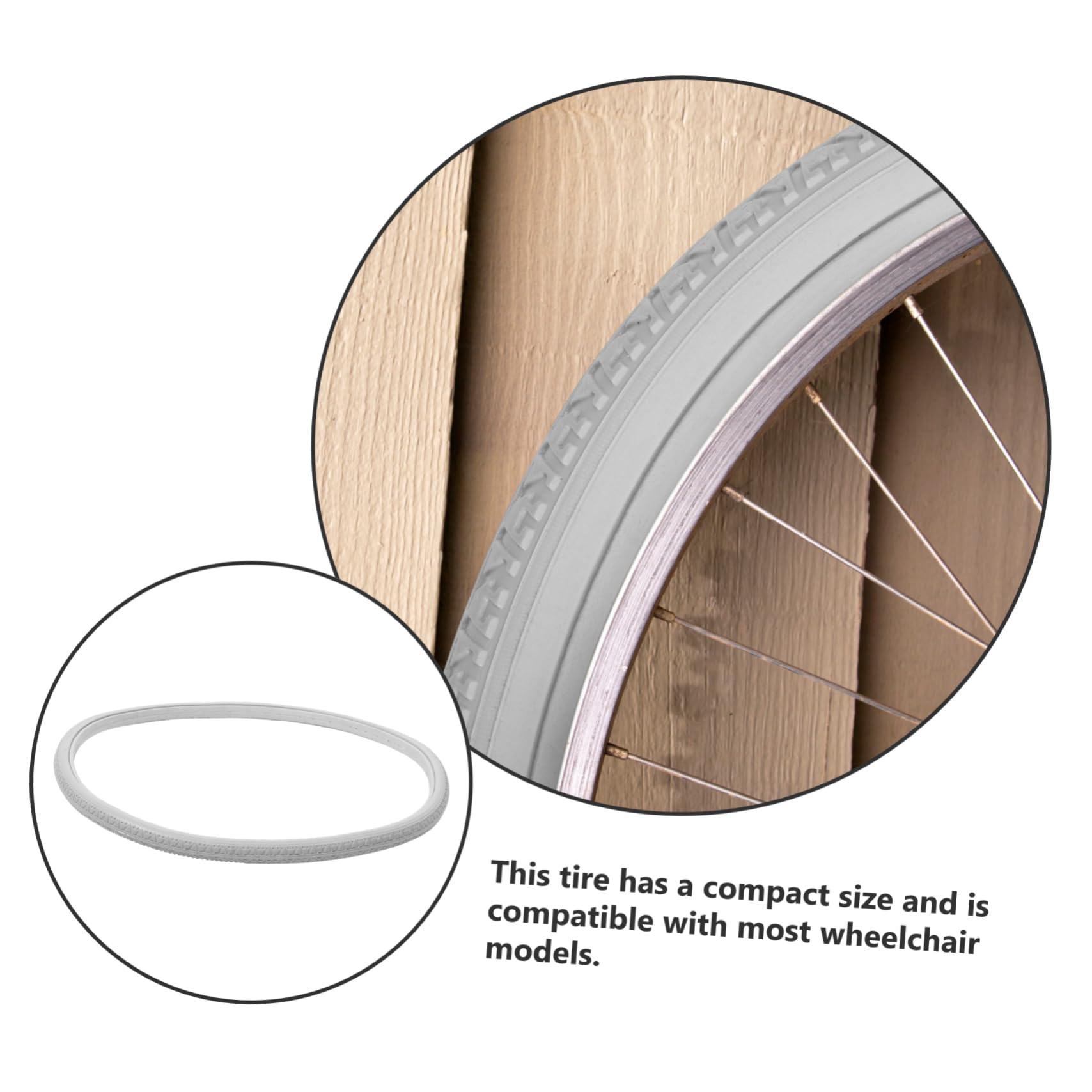 Pu Rollstuhlreifen 24 3/8 Grau Elastische Luftlose Vollgummireifen Für Rollstuhl Und Rollator Geeignet Für Outdoor Einsatz