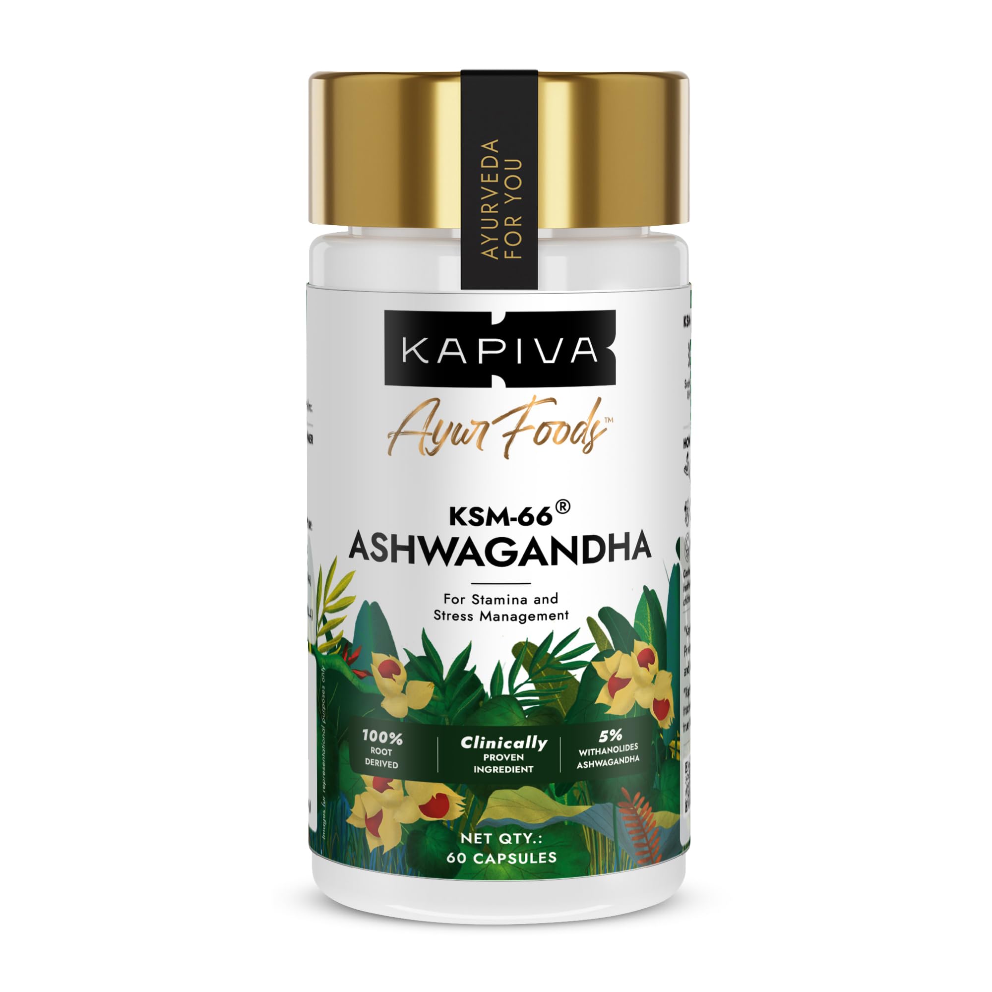 Kapiva KSM-66 Ashwagandha | With 5% Withanolides | 100% Root Derived | Clinically Proven Ingredients | Reduces Stress & Boosts Strength-picture-31