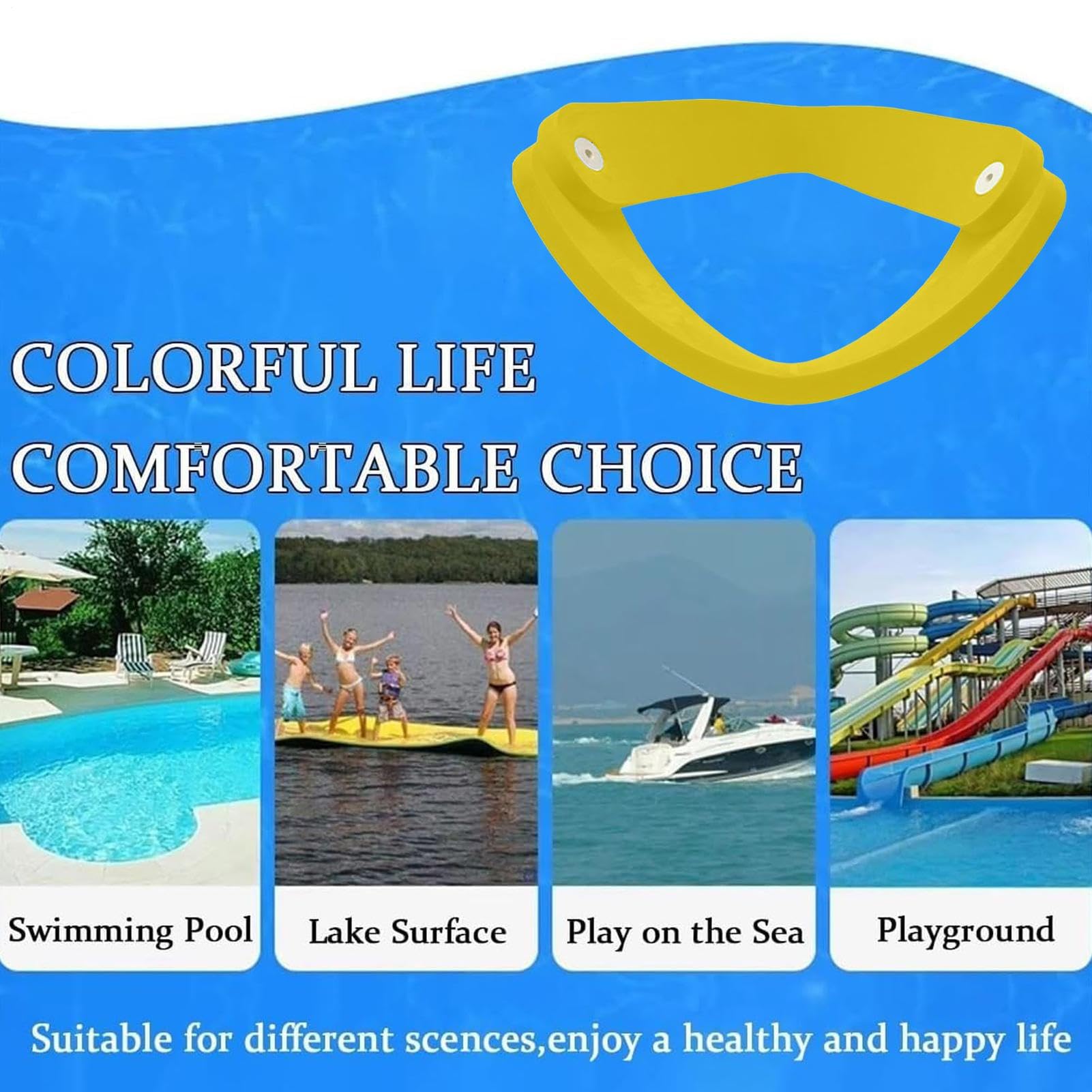 Floating Chair, Foldable Water Recliner, Foam Pool Lounger, Saddle Seat, Non Inflatable Hammock, Ideal for Swimming Relaxation, Outdoor Use, Yard Fun, Backyard Leisure