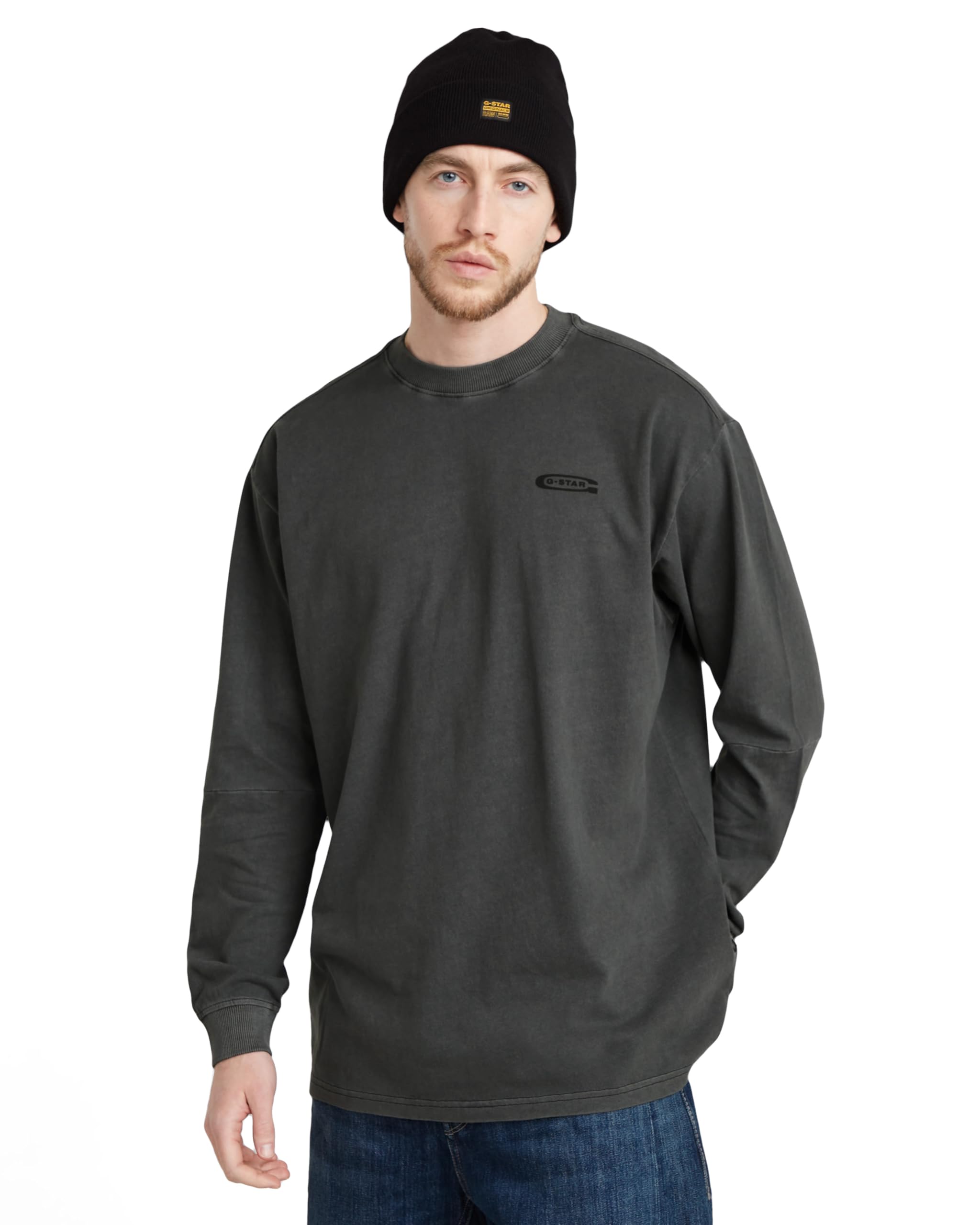 G-Star Men's Pigment Dye Loose T-Shirt, Black (dk black gd D25163-C756-B564), S