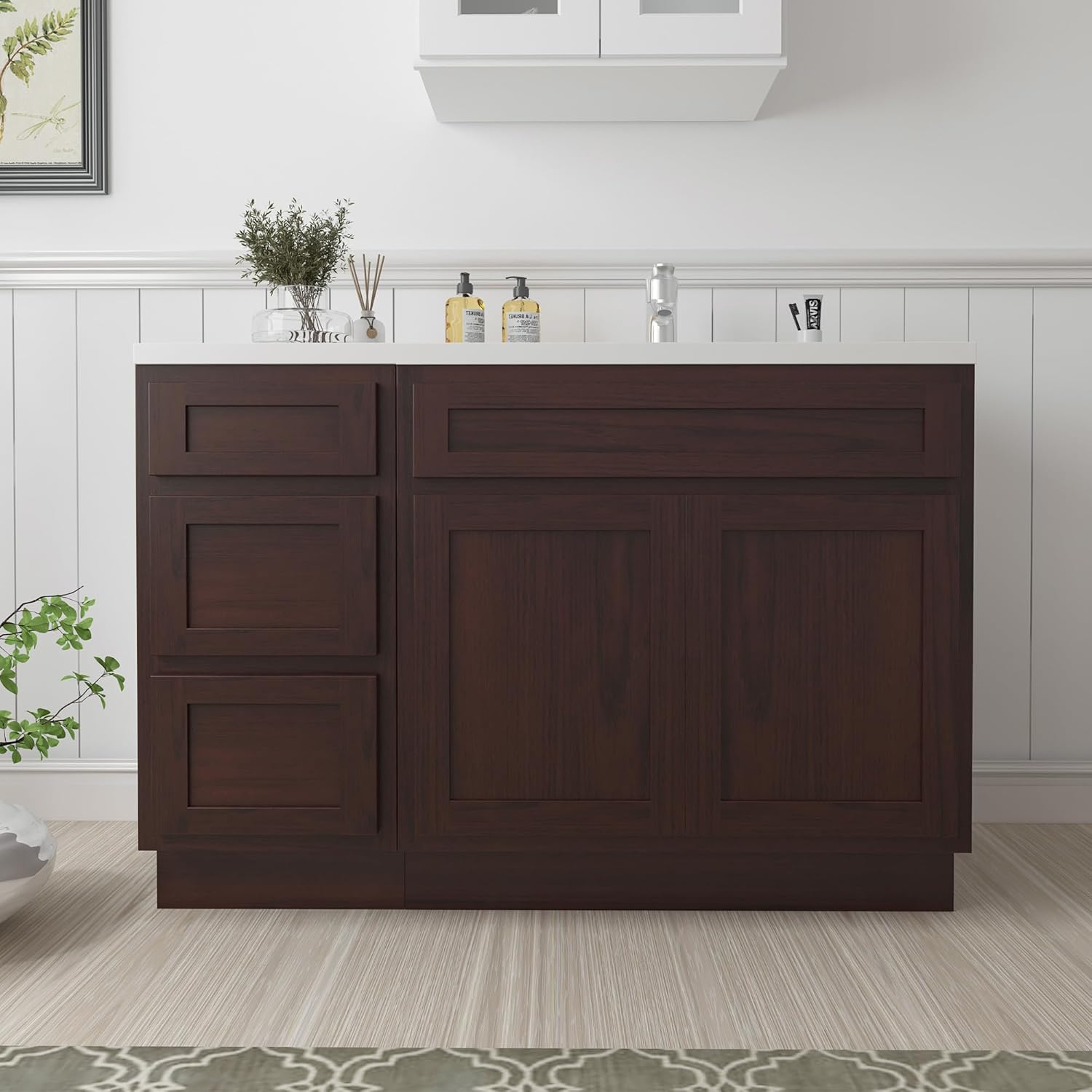 Amazon.com: Vanity Art 48 inch Bathroom Vanity with Double Shutter Door ...