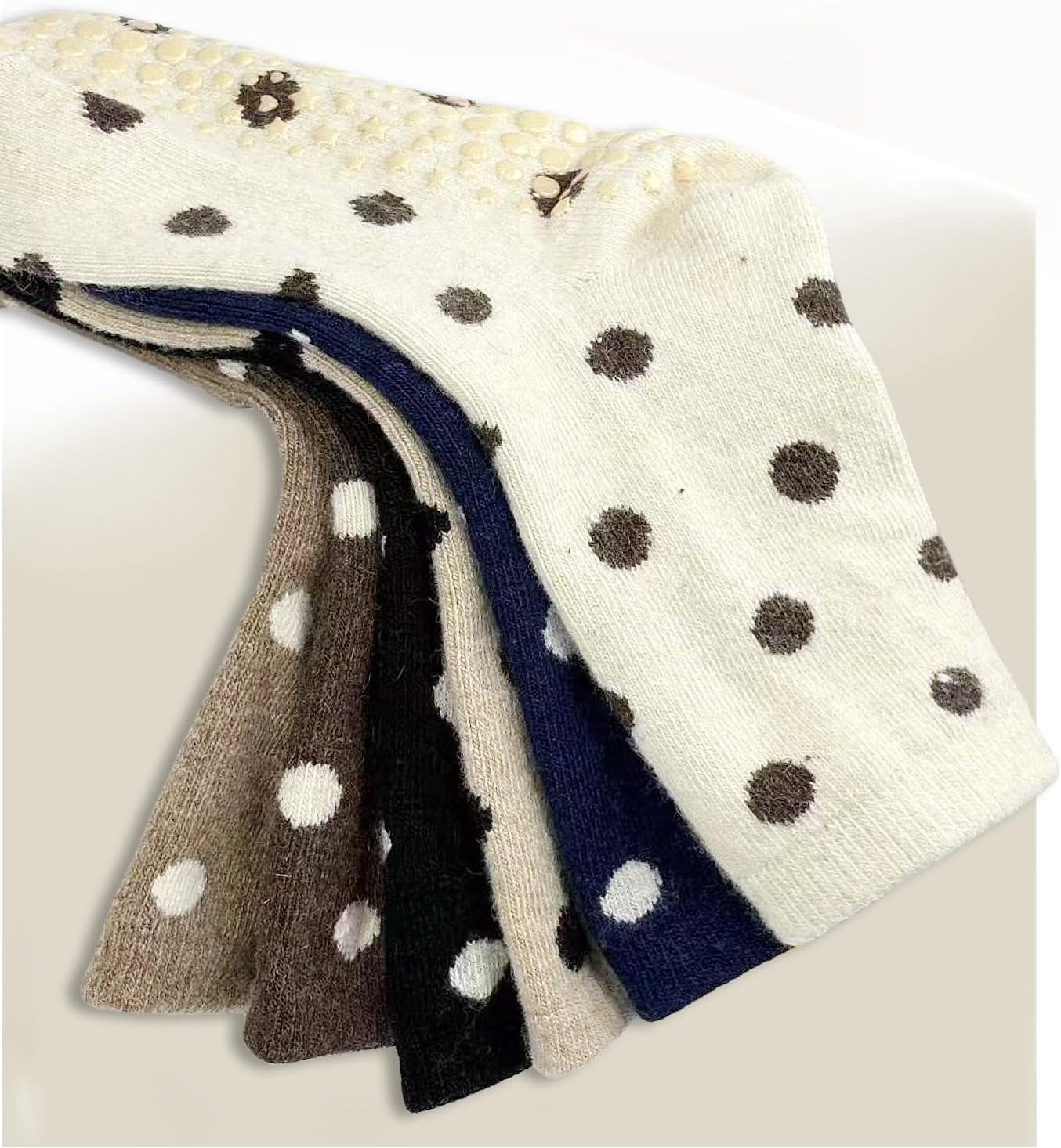 Cute Polka Dot Yoga Socks for Women – 3 Pairs Non Slip Grip Pilates Barre Socks, Cozy Crew Style, US Size 5-9 - Image 3