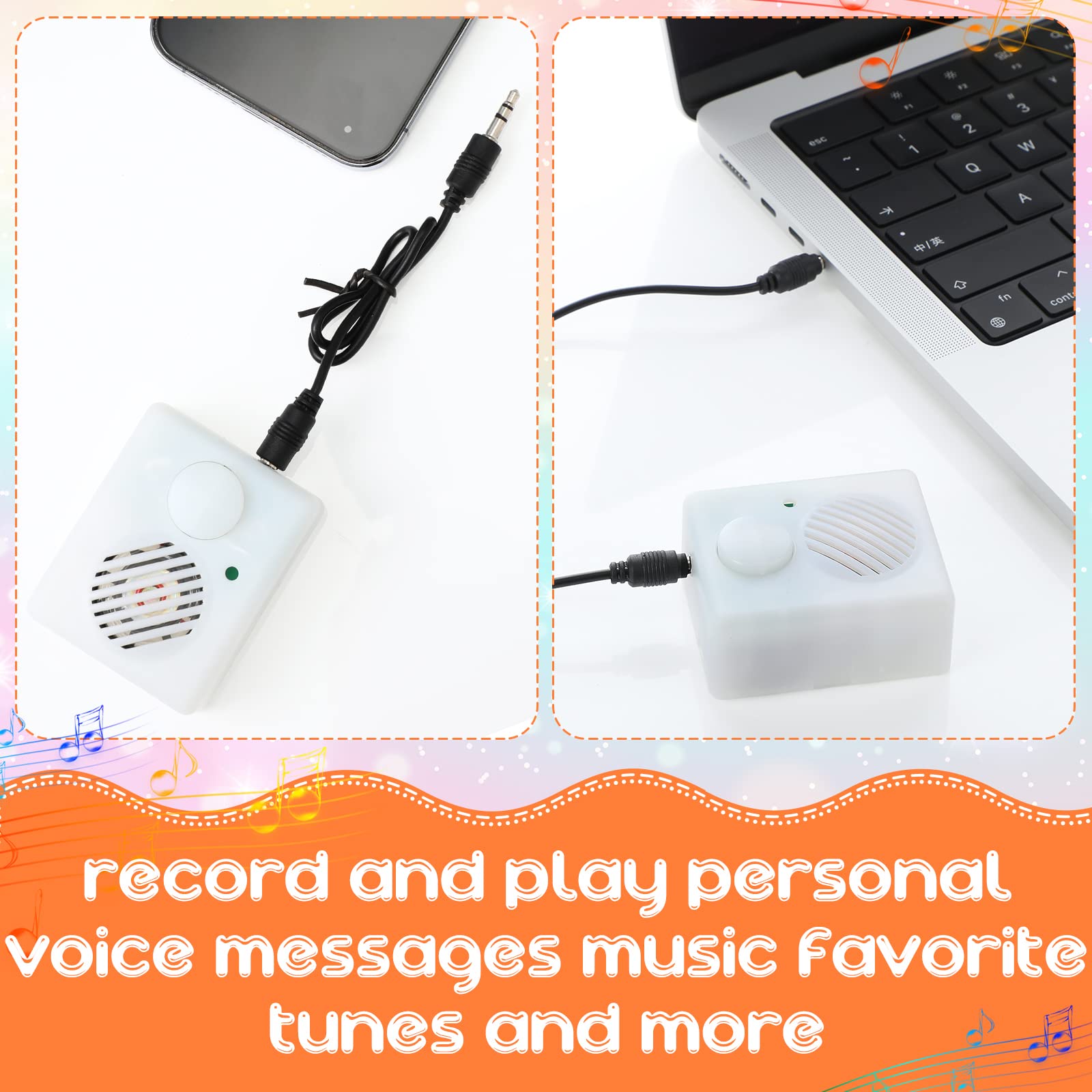 Audio Handepo Pcs White Sound Recorder Voice Recorder Music For
