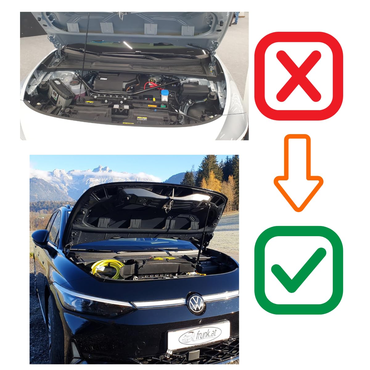 frunk (Front Trunk vorderen Kofferraum kompatibel für VW ID.7 2023- | Erweiterter Front-Stauraum | aus brandhemmenden Stoff ABS-V0 gefertigt | TÜV geprüft | Perfekt für Ladekabel & Zubehör