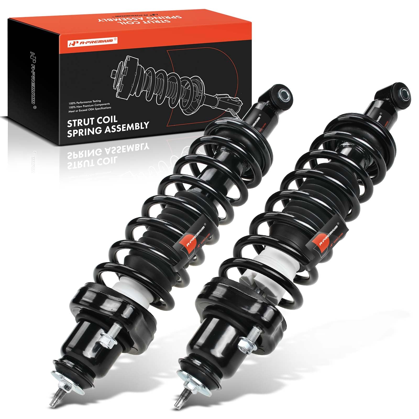 A-Premium Rear Strut Assembly Compatible with Mitsubishi Lancer [FWD] 2002-2007 - 2x Replacement Suspension Complete Strut Shock Absorber with Coil