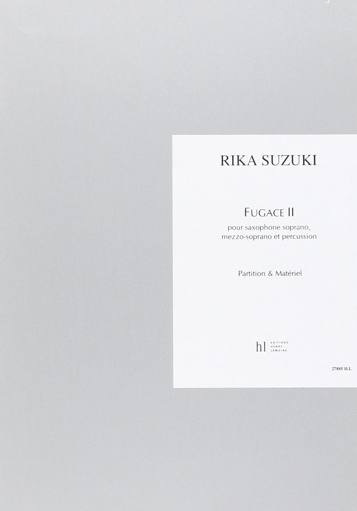 Fugace II saxophone et percussion : idéal pour vos concerts et examens de conservatoire