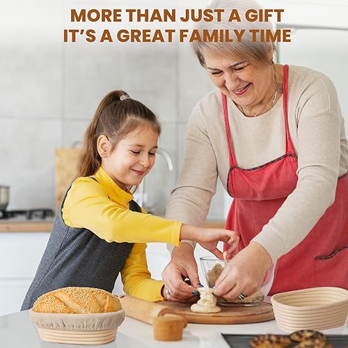 Miniatura 22 de KIKCOIN Banneton - Cesta a prueba de pan, suministros para hornear pan ovalados de masa madre de 10 pulgadas, cesta a prueba de masa madre, juego