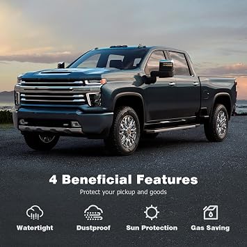 Logan Tonneau Cover Soft Tri-Fold Truck Bed for 2019-2026 Chevrolet Silverado/GMC Sierra 1500 5.8ft,Truck Bed Covers Compatible with 2019-2026 Silverado/GMC Sierra 1500 Tonneau Cover 5.8ft 69.9