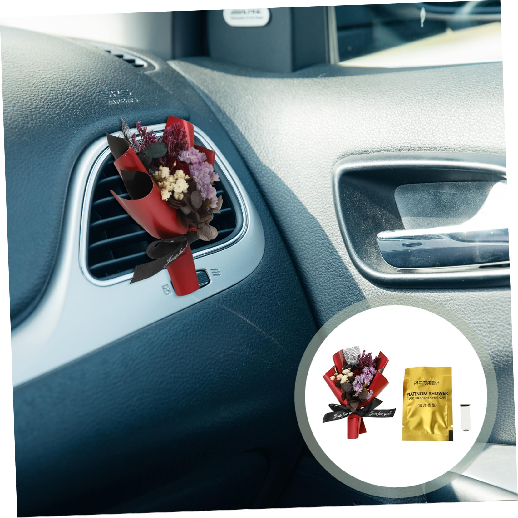 ULTECHNOVO 5pezzi Diffusore Per Auto Clip Con Fiore Di Decorazione Per Interni Auto Accessori Profumati Per Ventilazione Facile Da Installare e Resistente Design Elegante