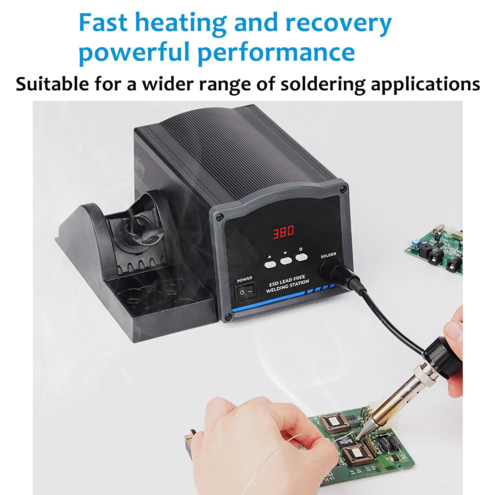 Kit di saldatura ad aria calda da 90 W, temperatura regolabile da 50 ℃ a 480 ℃, riscaldamento veloce in 30 secondi, ideale per fabbriche di elettronica e officine di riparazione