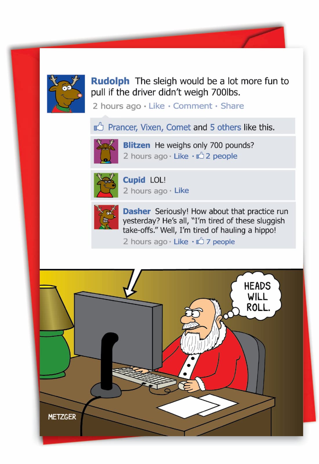 Carte De Noël Humoristique – Deck The Halls Yourself – Cartes De Blague Pour Noël – Carte De Vœux De Travail De Noël – CBH15