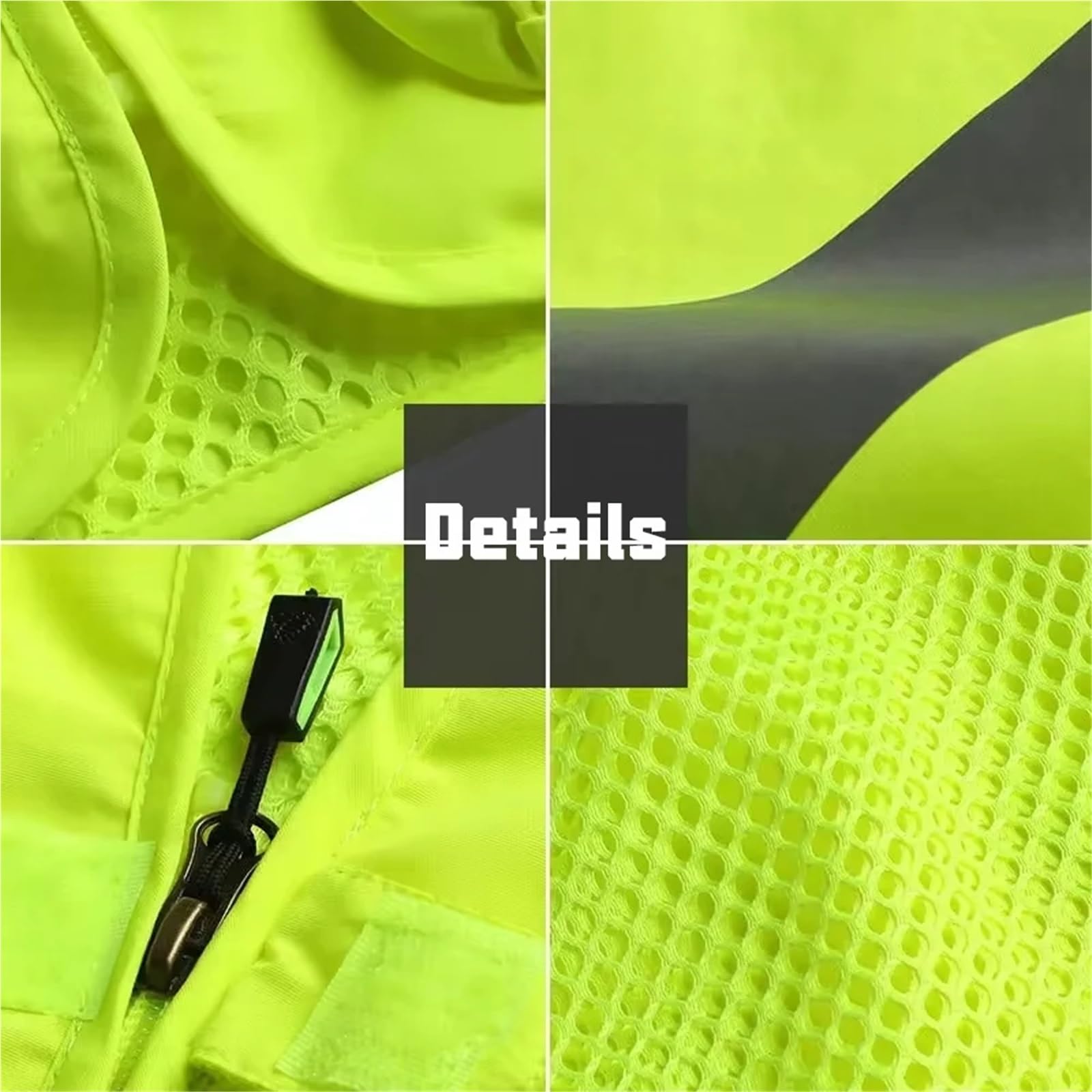 Chaleco de Seguridad Reflectante Chaleco de Seguridad for Hombre, Ropa Trabajo, Multibolsillos, fotografía, Senderismo, Pesca, Malla Transpirable, Alta Visibilidad(Color 49,L)